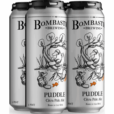 Puddle Pale Ale brewed with Citra hops.